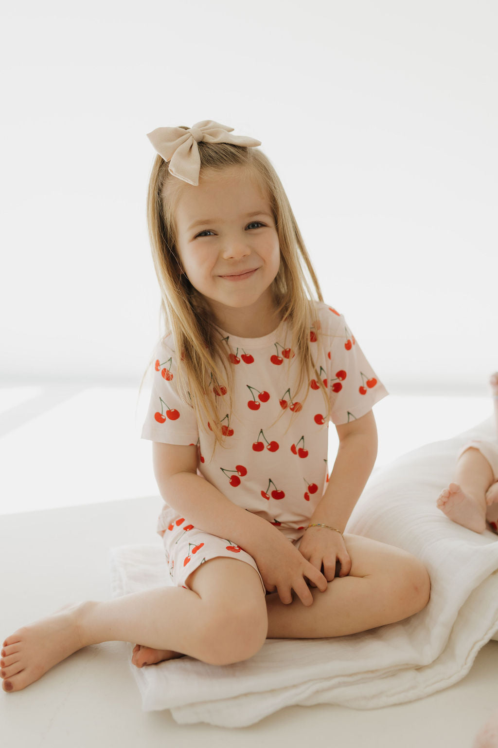 cherry orchard bamboo pajamas // SHORT SLEEVE TOP + SHORTS SET (sizing up to 10/12)