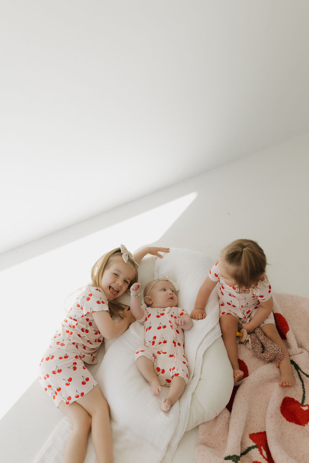 cherry orchard bamboo pajamas // SHORT SLEEVE TOP + SHORTS SET (sizing up to 10/12)