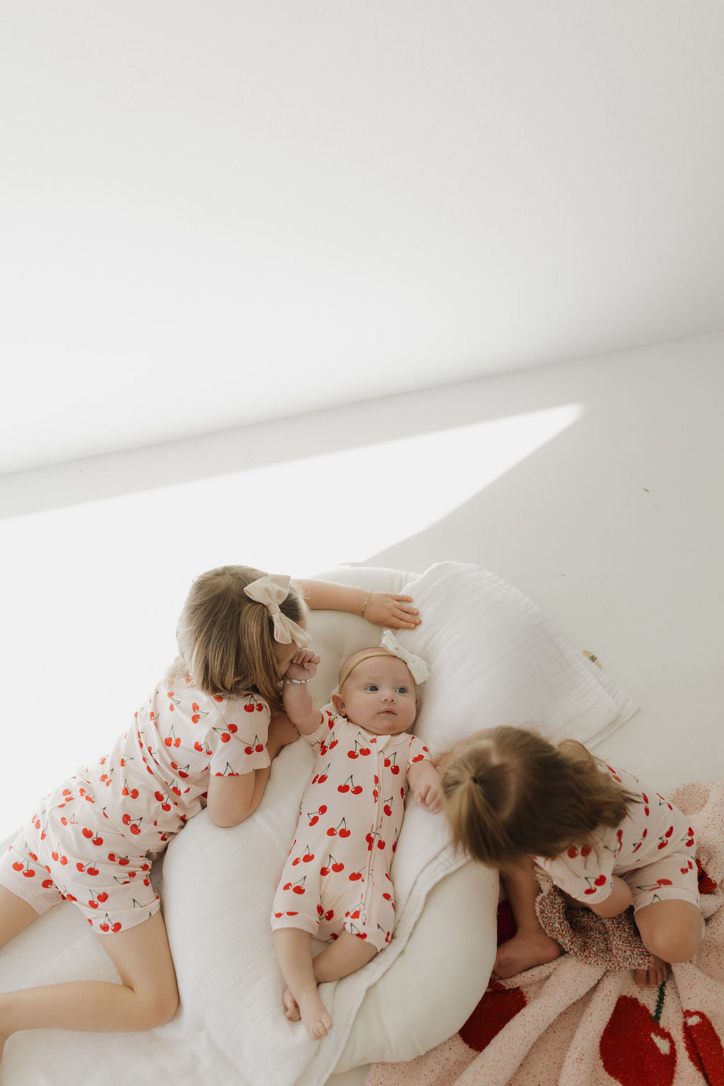 cherry orchard bamboo pajamas // SHORT SLEEVE TOP + SHORTS SET (sizing up to 10/12)