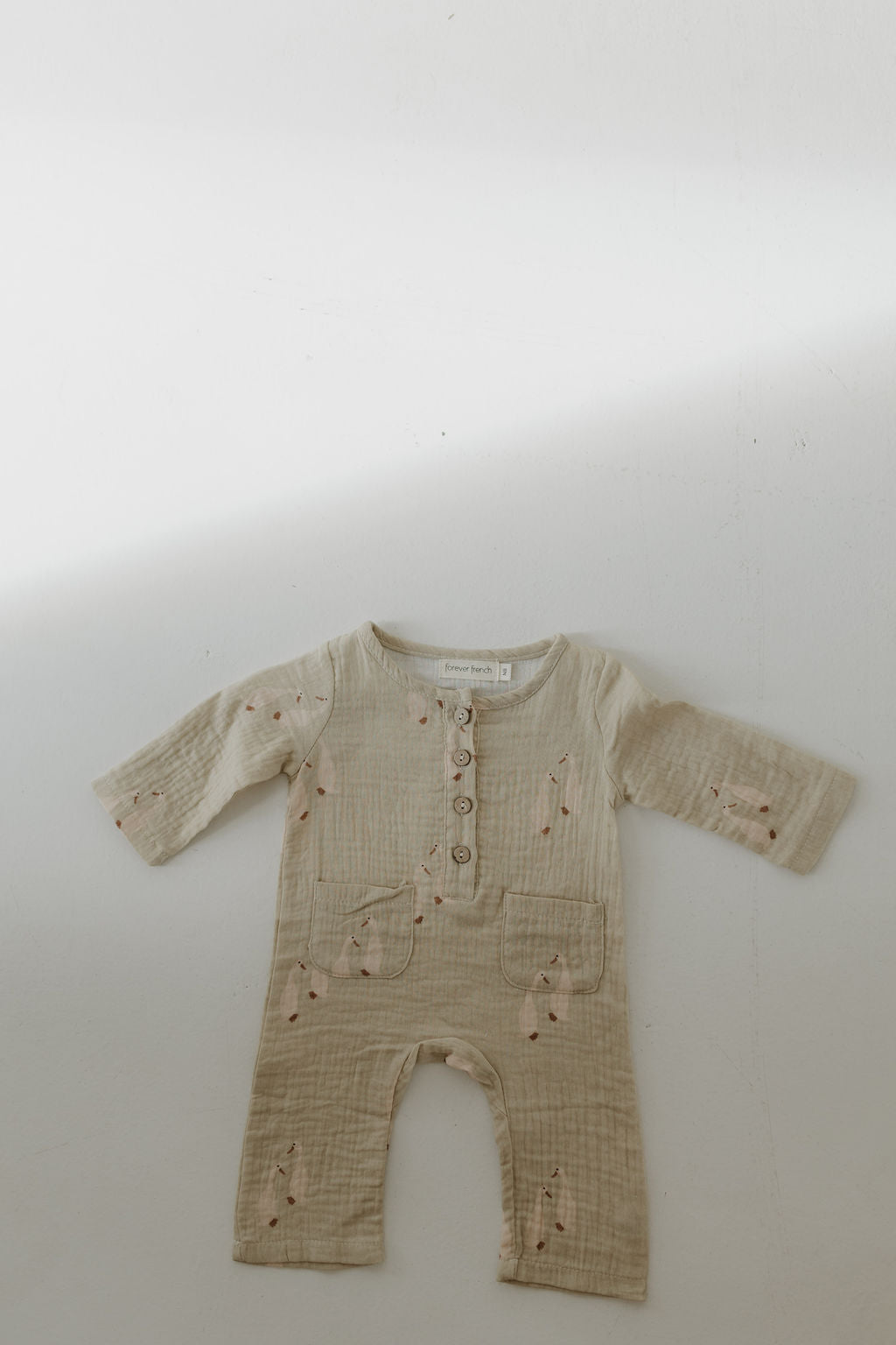 long-sleeve muslin romper // silly goose (comes in mama match)