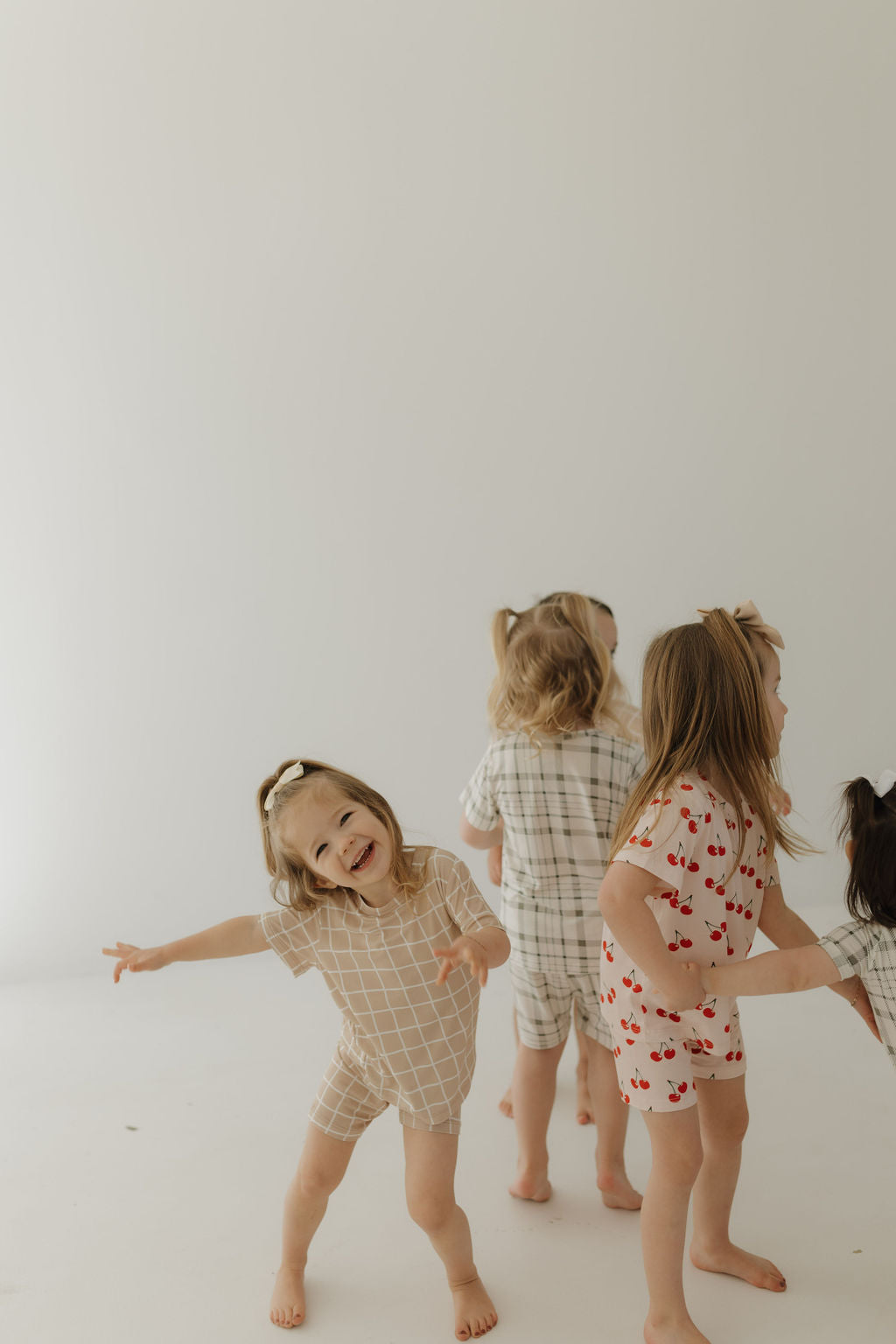 cherry orchard bamboo pajamas // SHORT SLEEVE TOP + SHORTS SET (sizing up to 10/12)