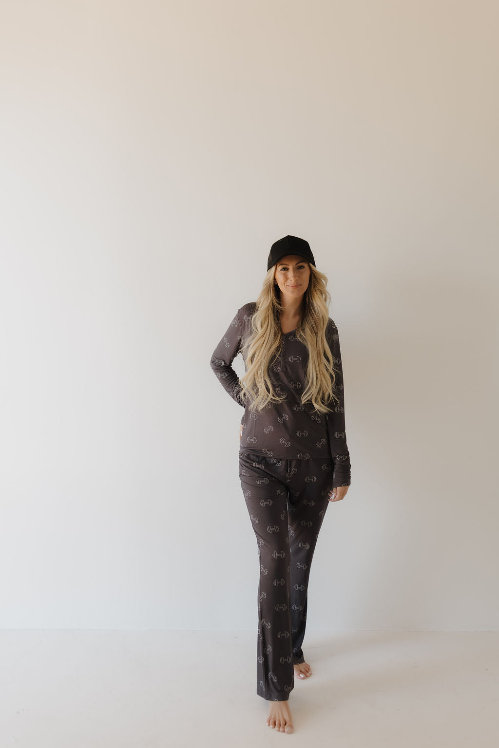 women's bamboo pajamas // charcoal arm day