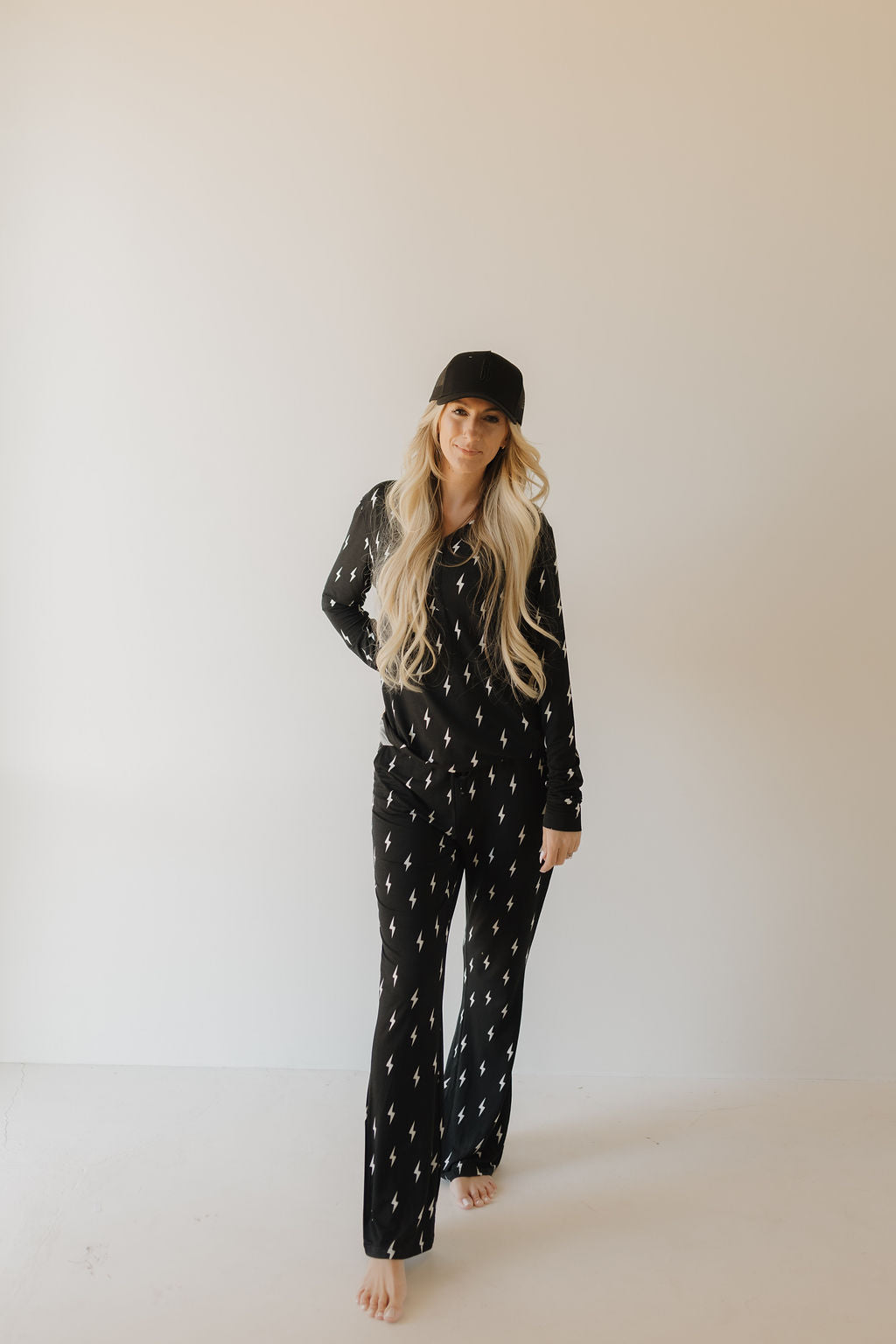 women’s bamboo pajamas // midnight lightning bolt