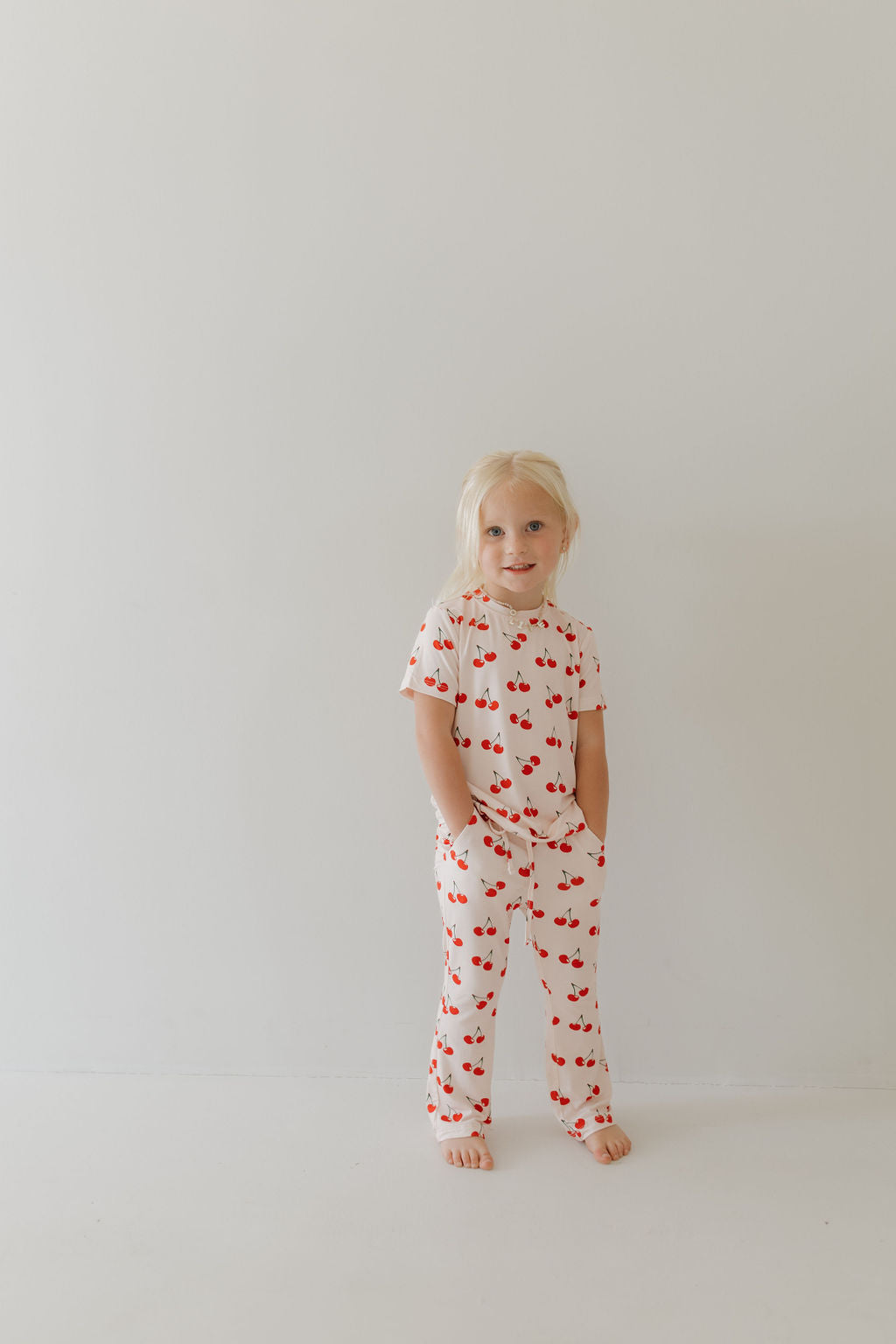cherry orchard bamboo lounge set // SHORT-SLEEVE TOP + PANTS SET (sizing up to 10/12)