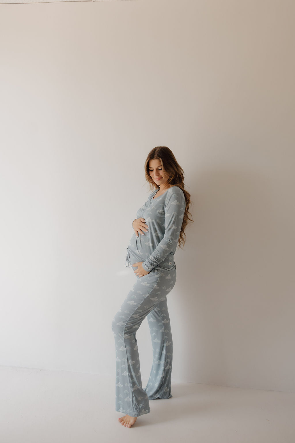 women’s bamboo pajamas // blue cloud