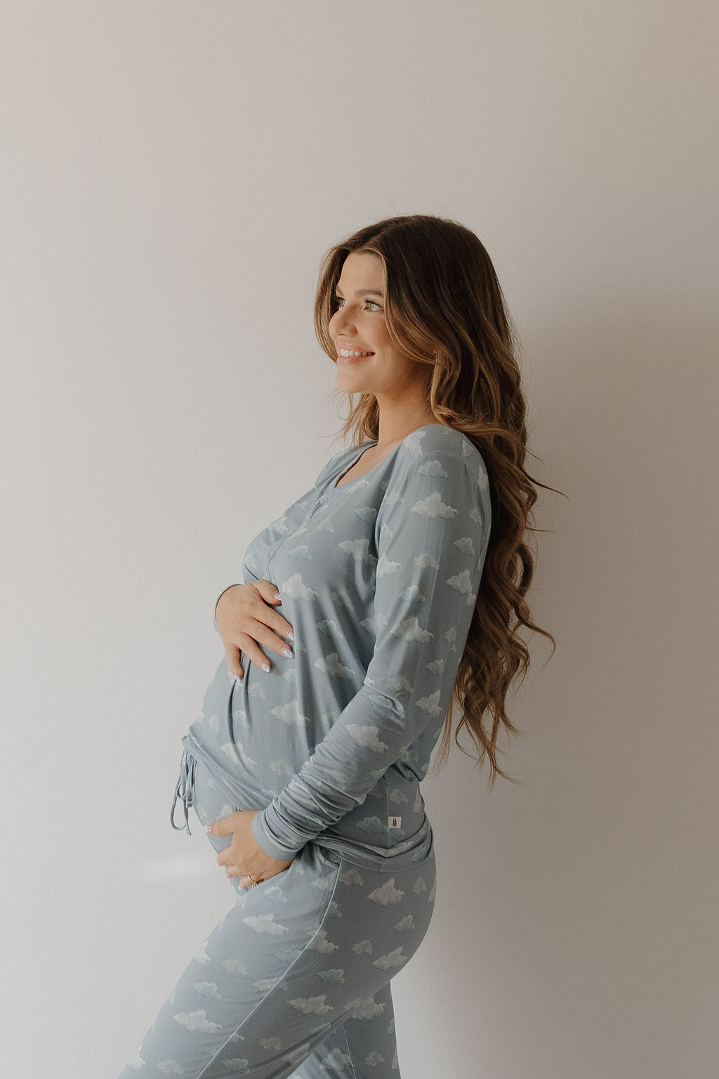 women’s bamboo pajamas // blue cloud