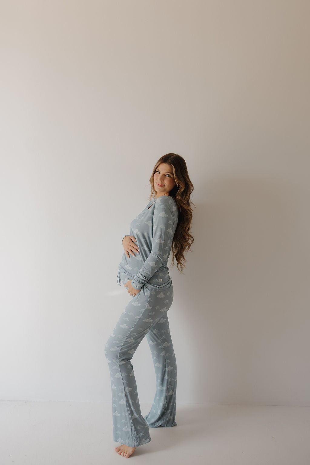 women’s bamboo pajamas // blue cloud