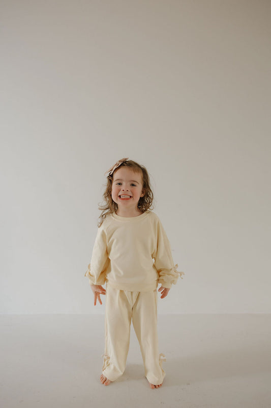 child’s sweat set // buttercream bows (mama + me)