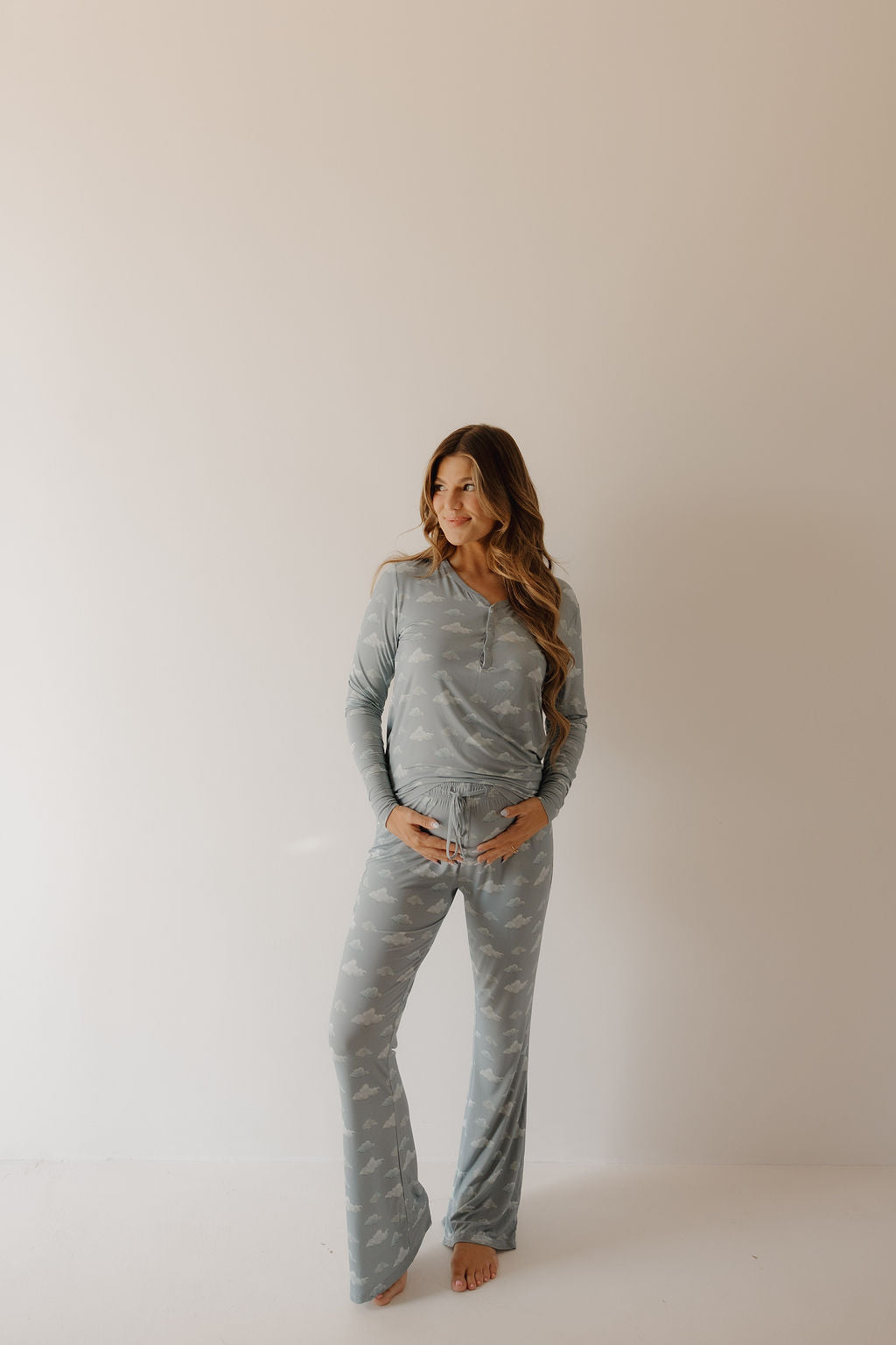 women’s bamboo pajamas // blue cloud