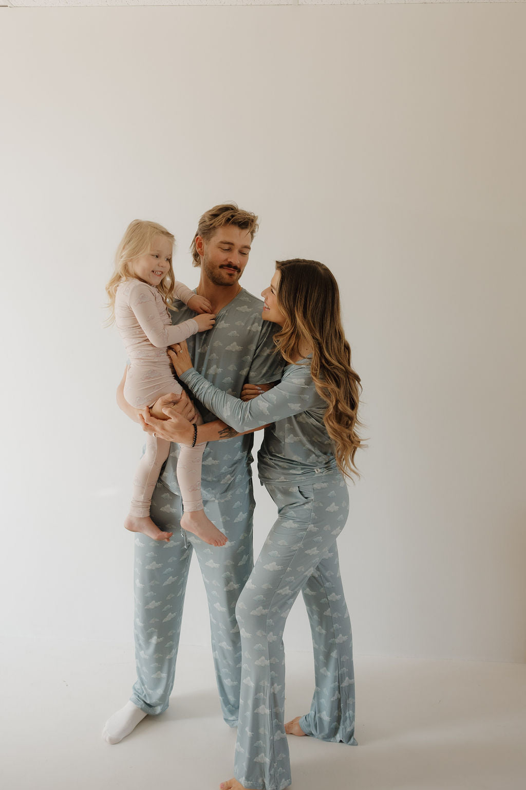 women’s bamboo pajamas // blue cloud
