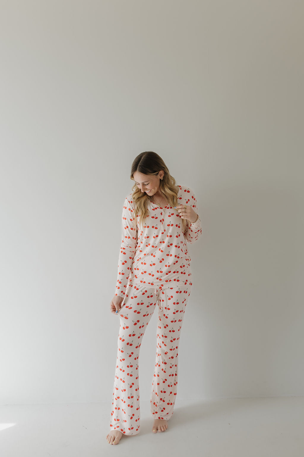 women's bamboo pajamas // cherry orchard