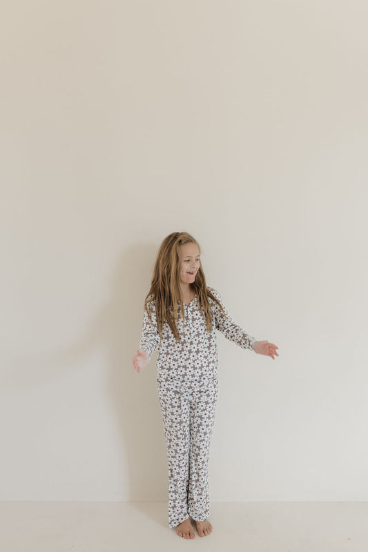 neutral flowers bamboo pajamas // youth flares