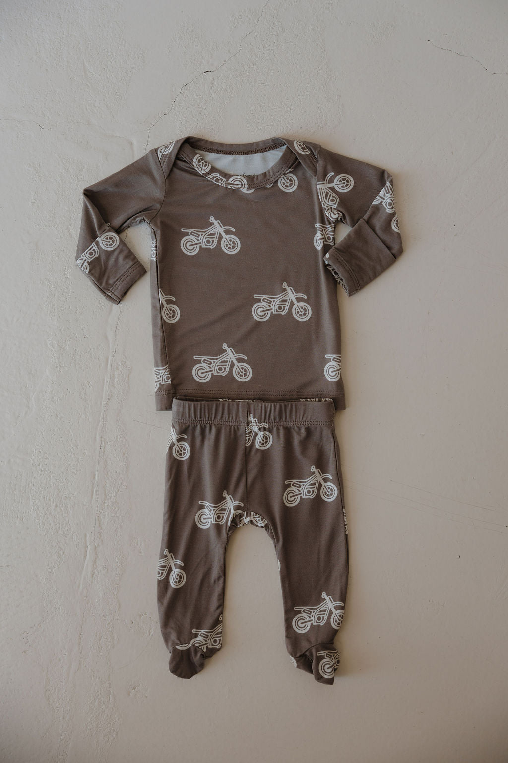 dirt bike bamboo pajamas // SLEEPY-TIME FOOTED SET