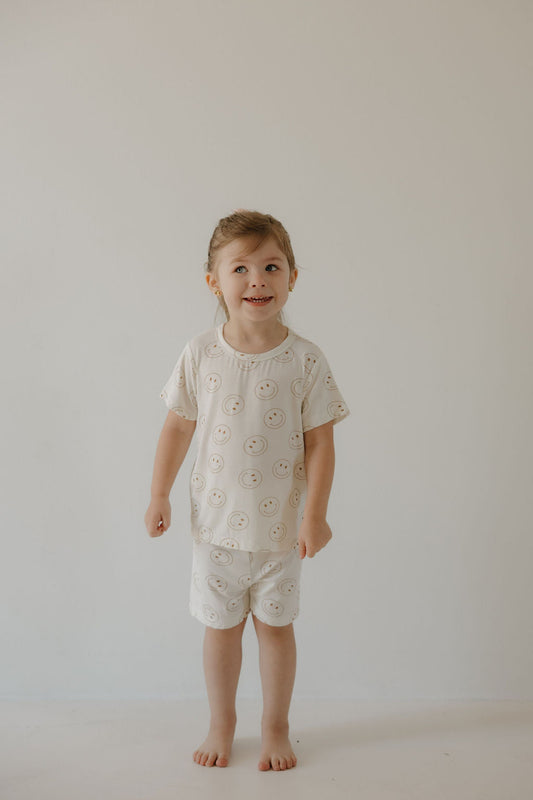 just smile bamboo pajamas // SHORTS SET (sizing up to 10/12)