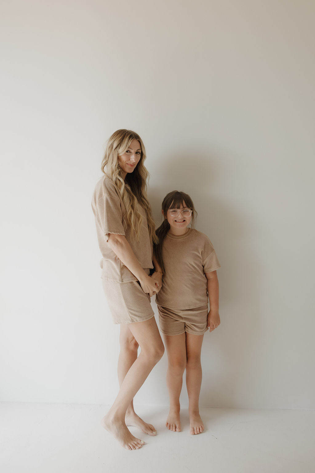 women’s terry short set // tan