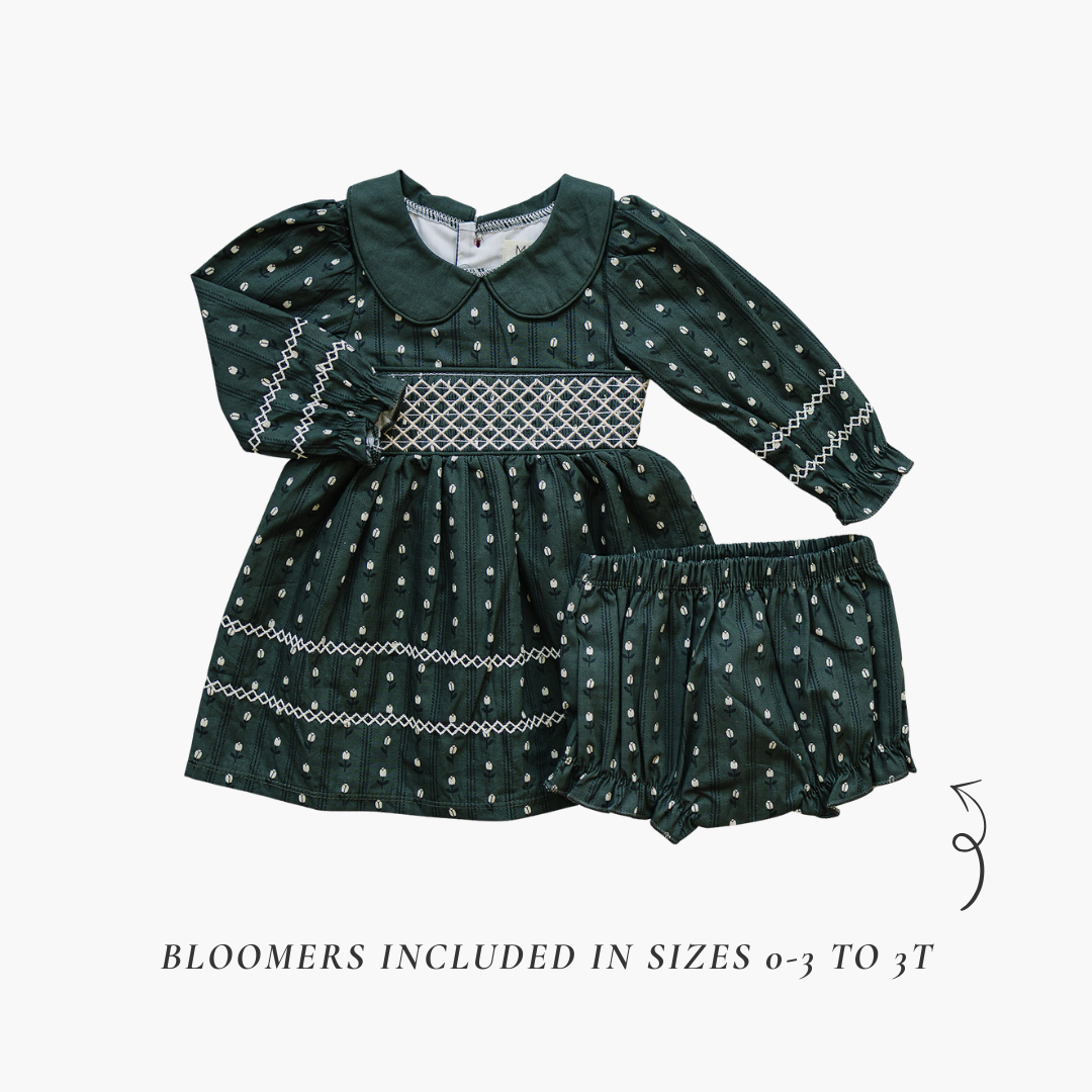 tulip smocked peter pan collar dress