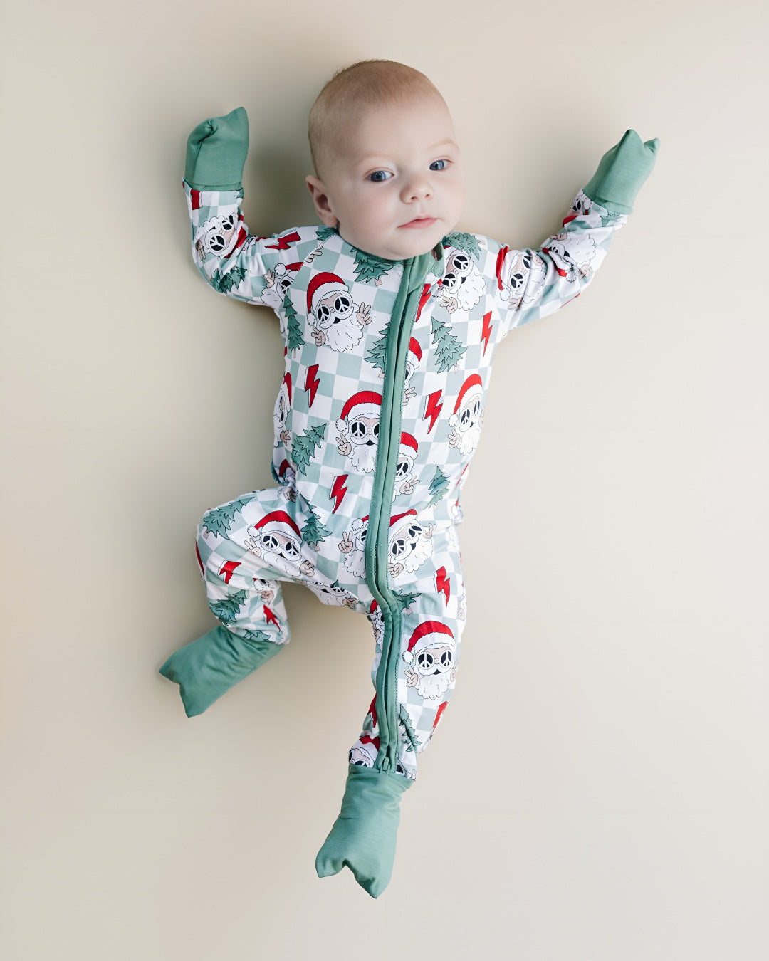 checkered santa bamboo pajamas // ZIPPY