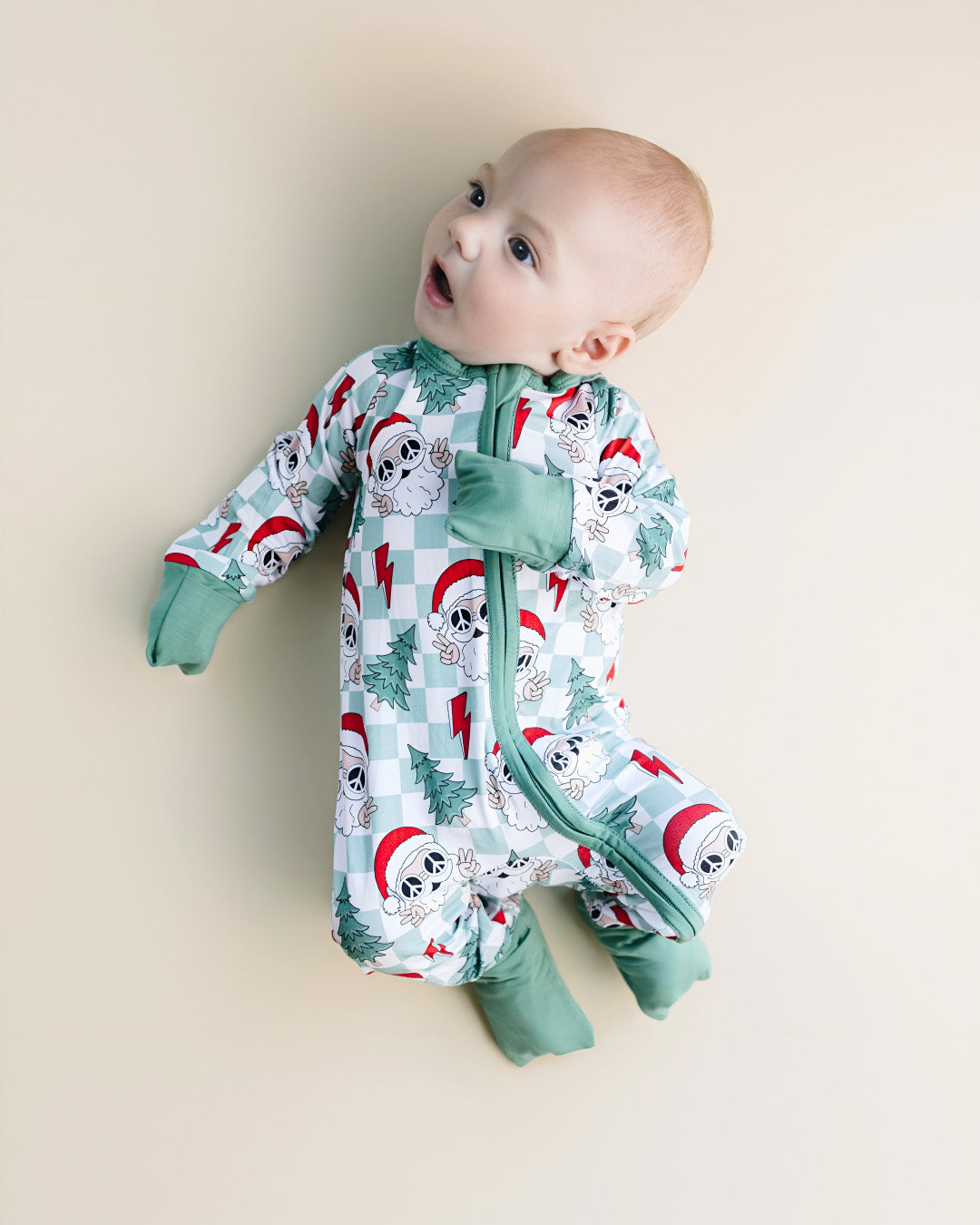 checkered santa bamboo pajamas // ZIPPY