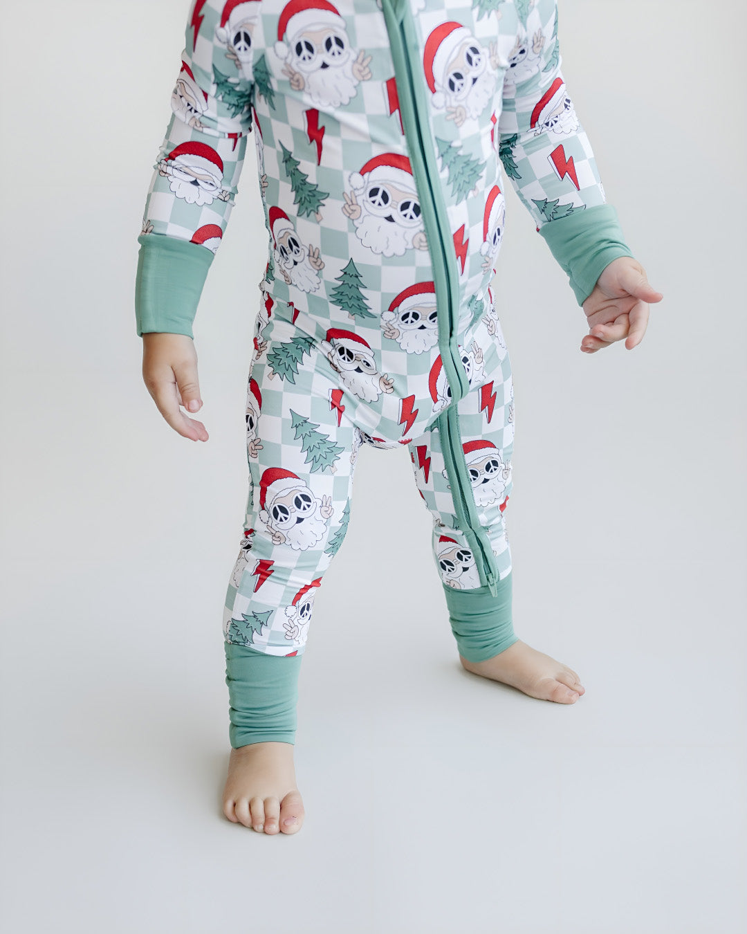 checkered santa bamboo pajamas // ZIPPY