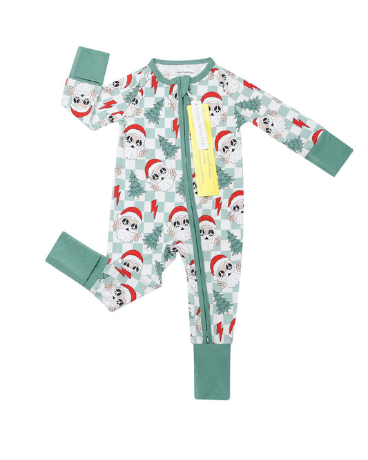 checkered santa bamboo pajamas // ZIPPY