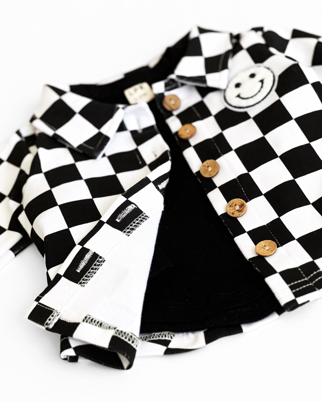 cotton shacket // black + white checkered (*available in extended sizing up to 8/9*)