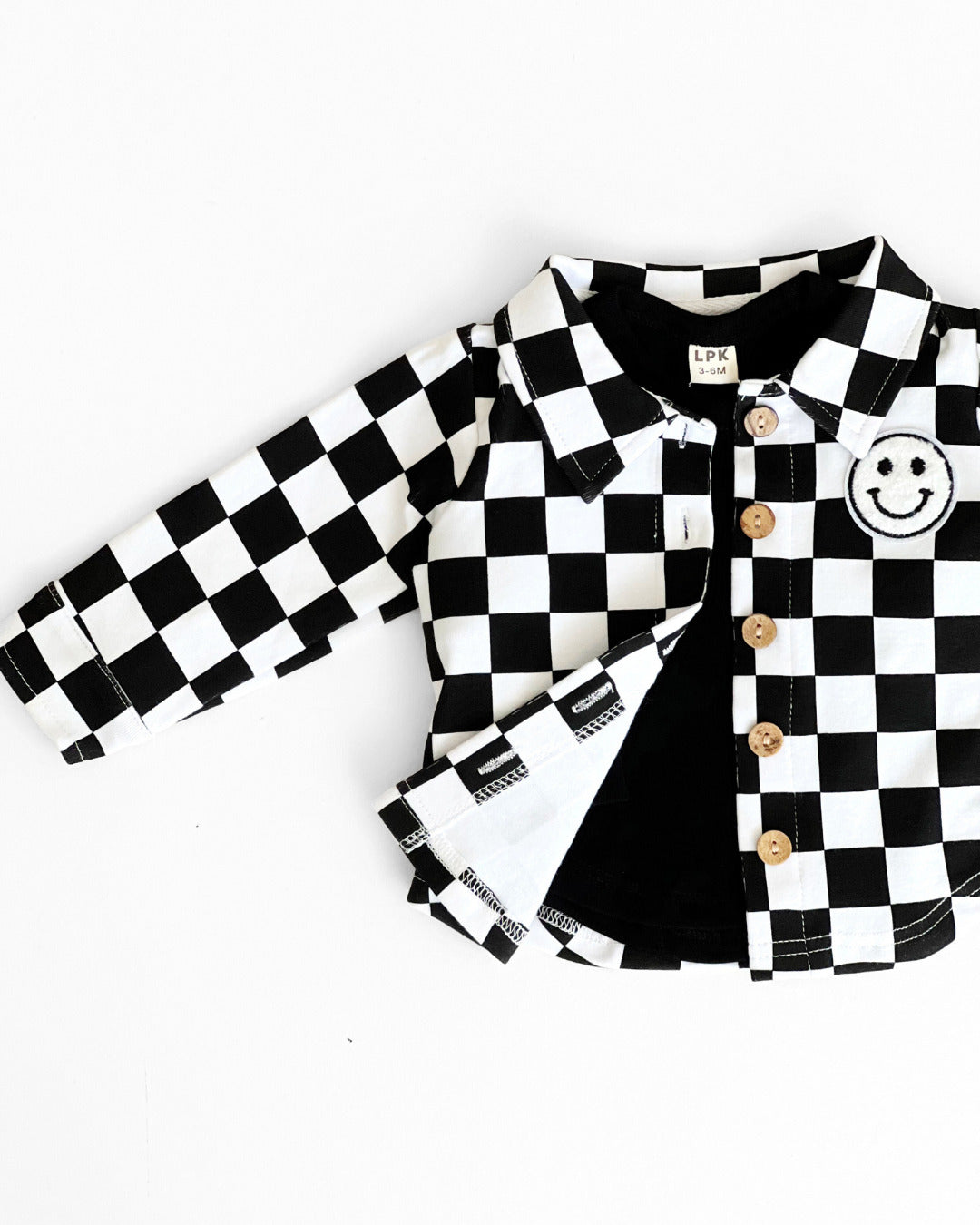 cotton shacket // black + white checkered (*available in extended sizing up to 8/9*)