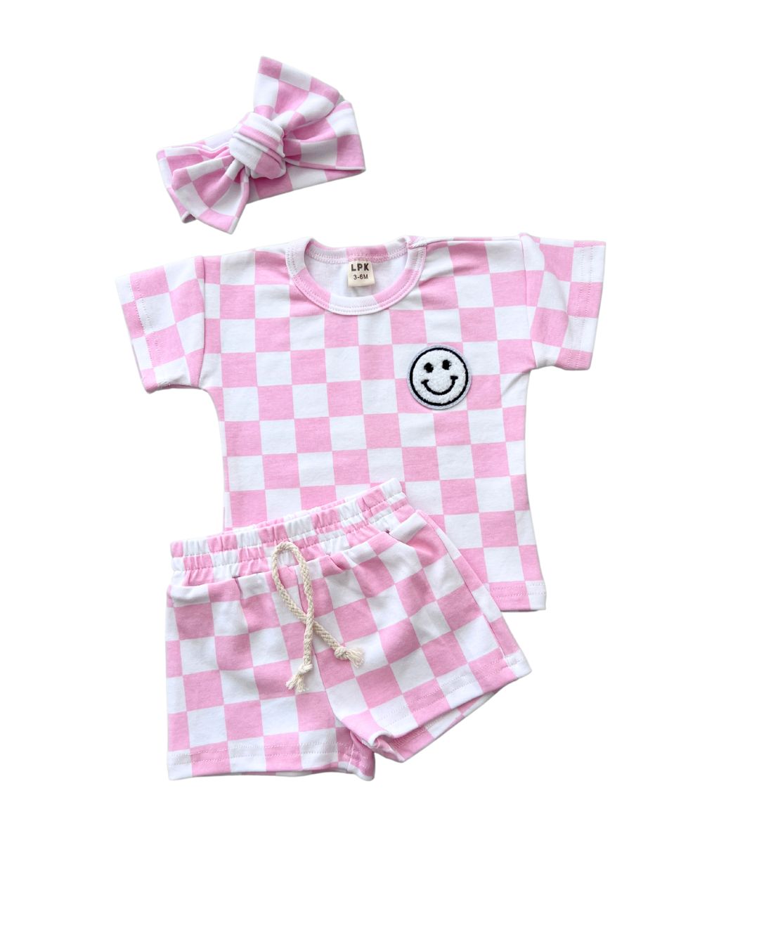 checkered shorts set // pink (available in EXTENDED SIZING!)