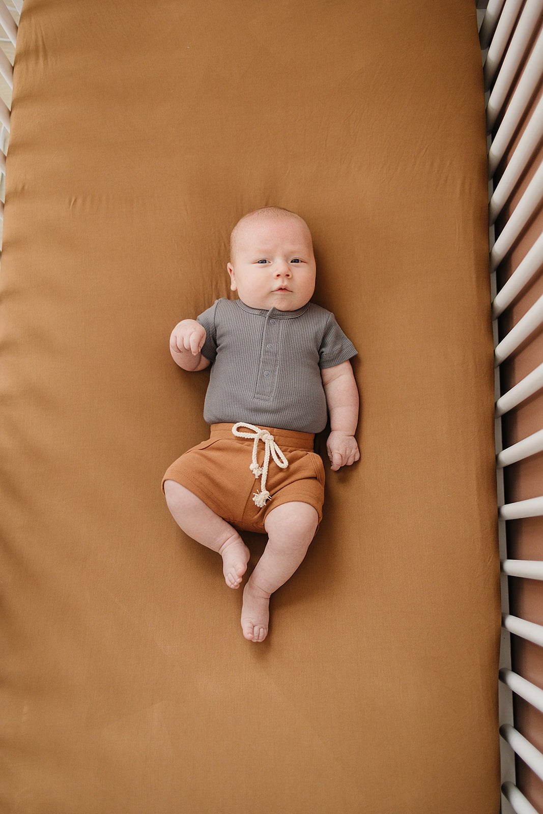 bamboo stretch crib sheet // mustard