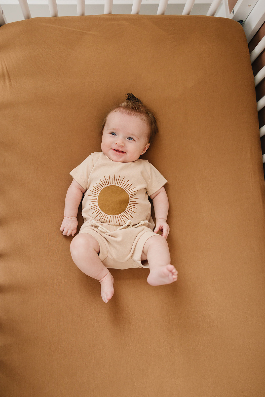 bamboo stretch crib sheet // mustard