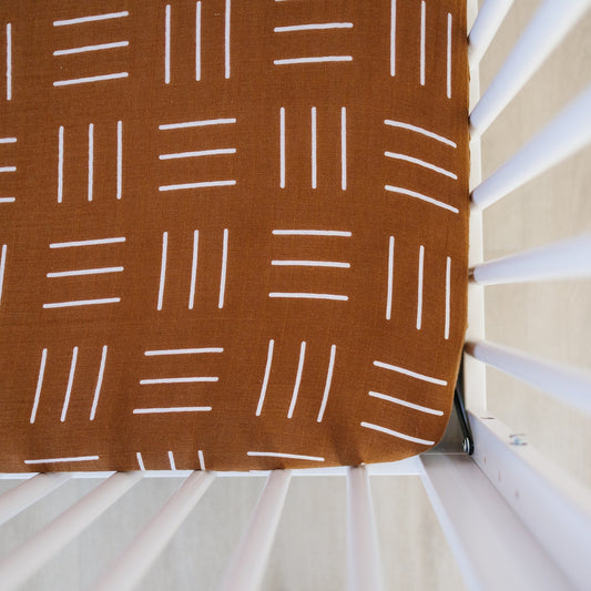 muslin crib sheet // deep mustard