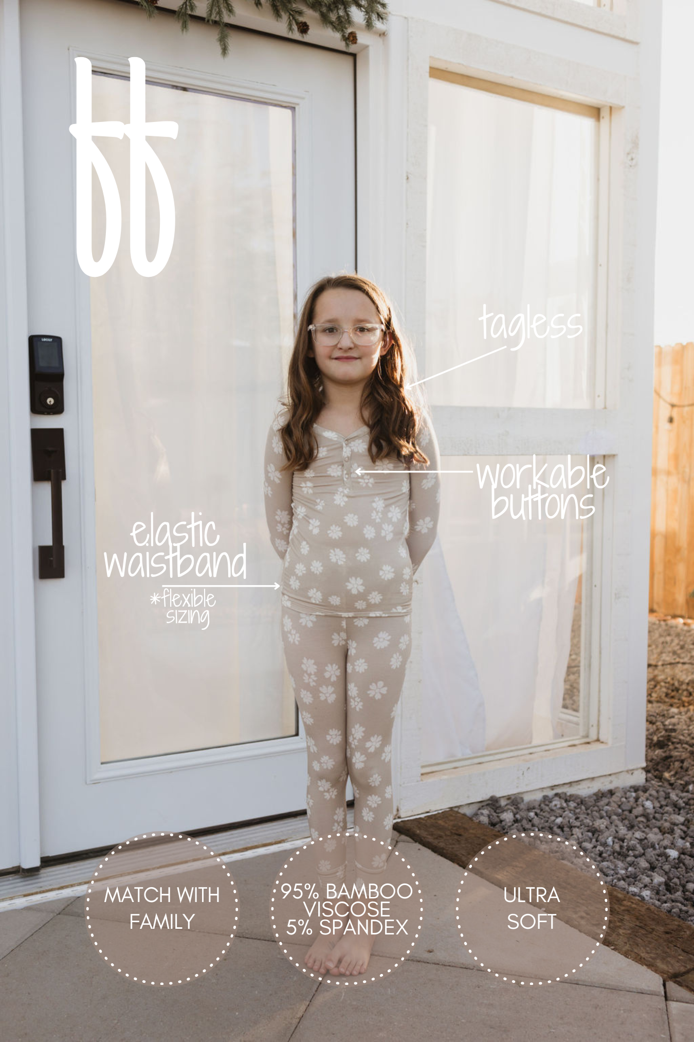 lazy daisy bamboo pajamas // LONG-SLEEVE TWO-PIECE SET (comes in extended sizing)