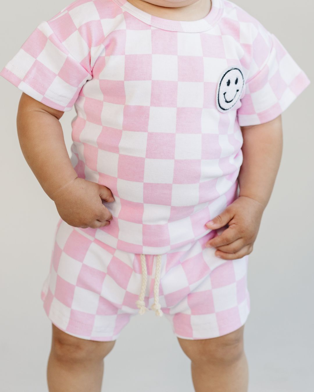 checkered shorts set // pink (available in EXTENDED SIZING!)