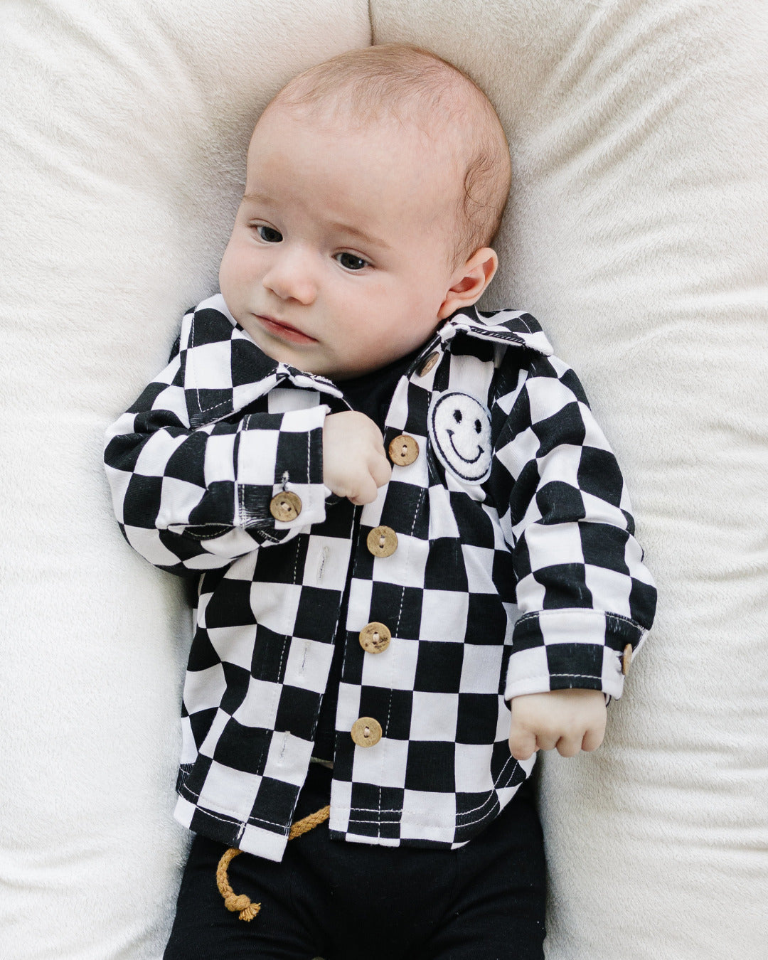 cotton shacket // black + white checkered (*available in extended sizing up to 8/9*)
