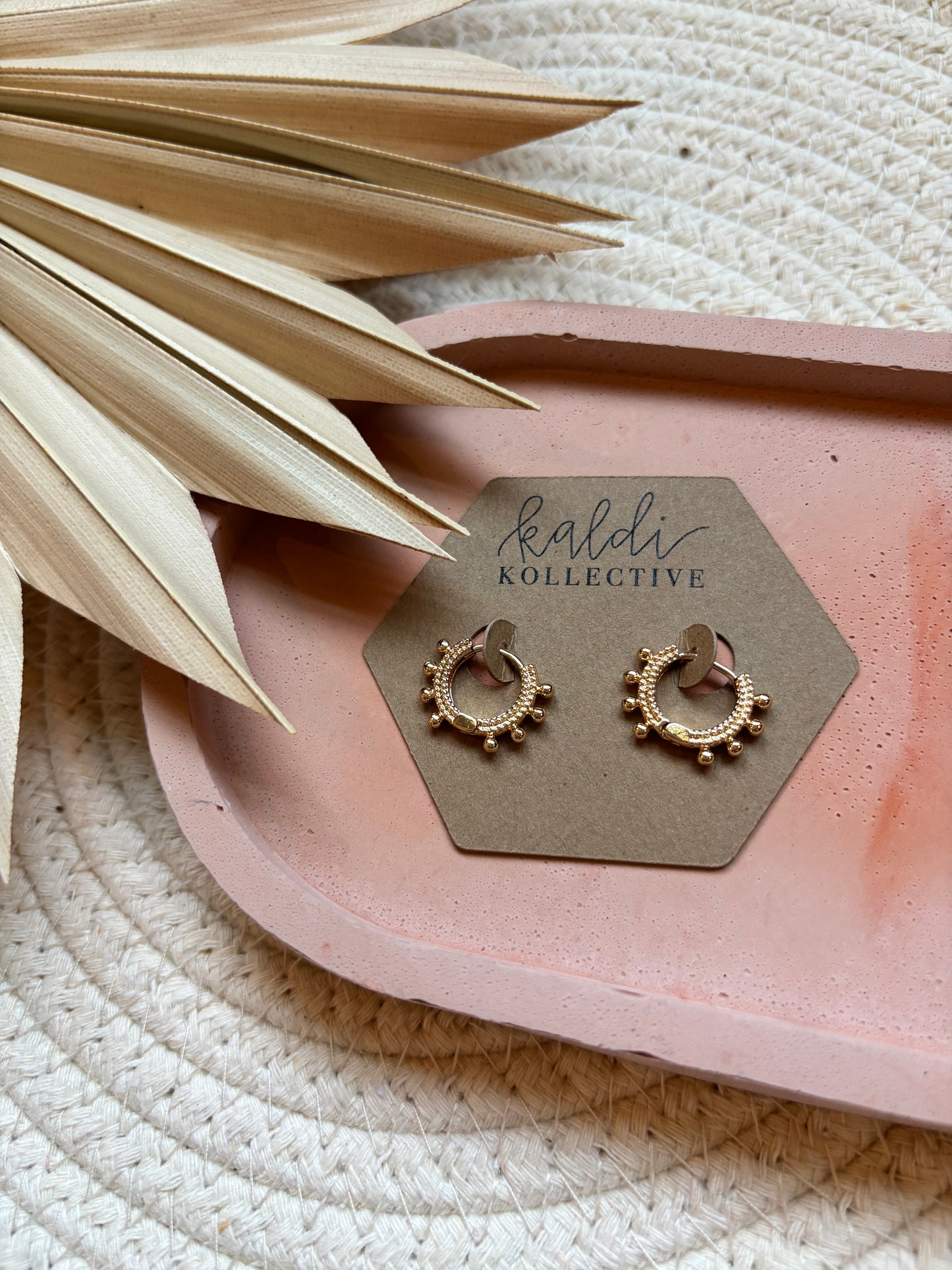 gold dottie huggie hoop earrings