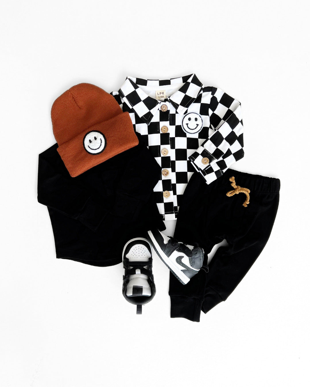 cotton shacket // black + white checkered (*available in extended sizing up to 8/9*)