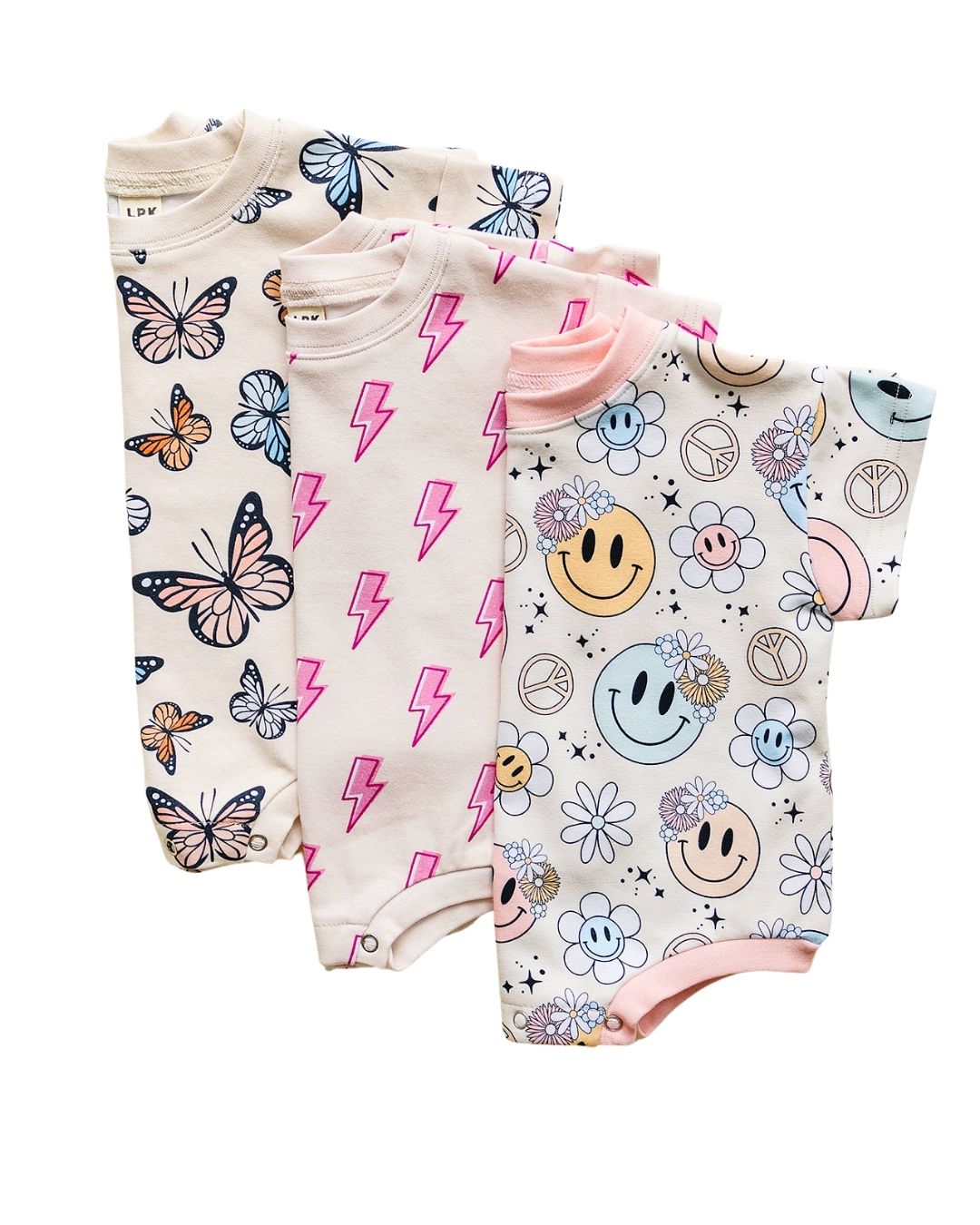 short sleeve bubble romper // groovy girl