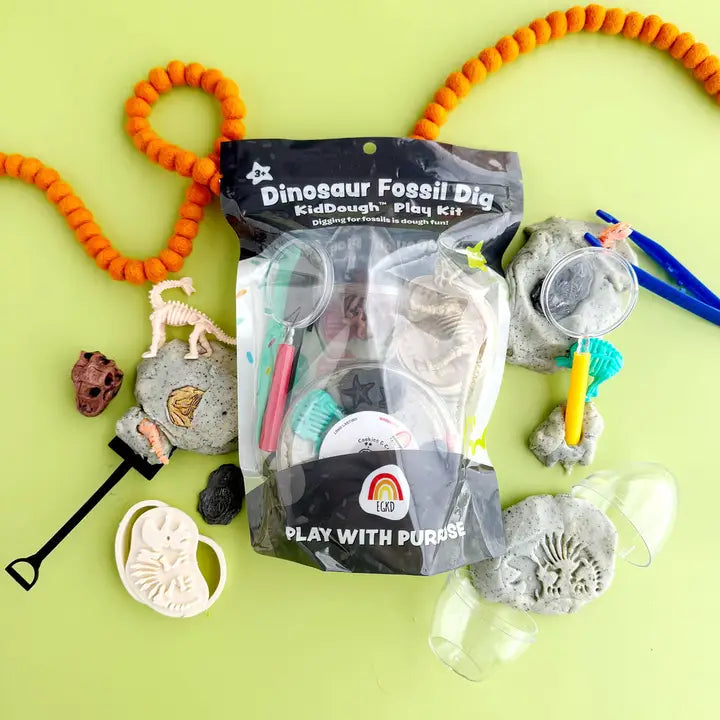 dinosaur fossil dig (cookies + cream) kid-dough play kit