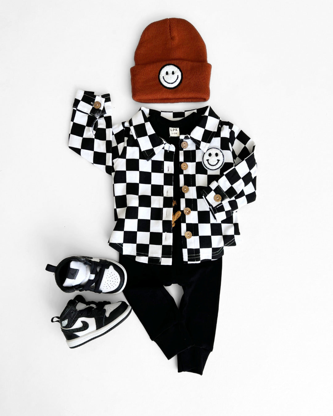 cotton shacket // black + white checkered (*available in extended sizing up to 8/9*)
