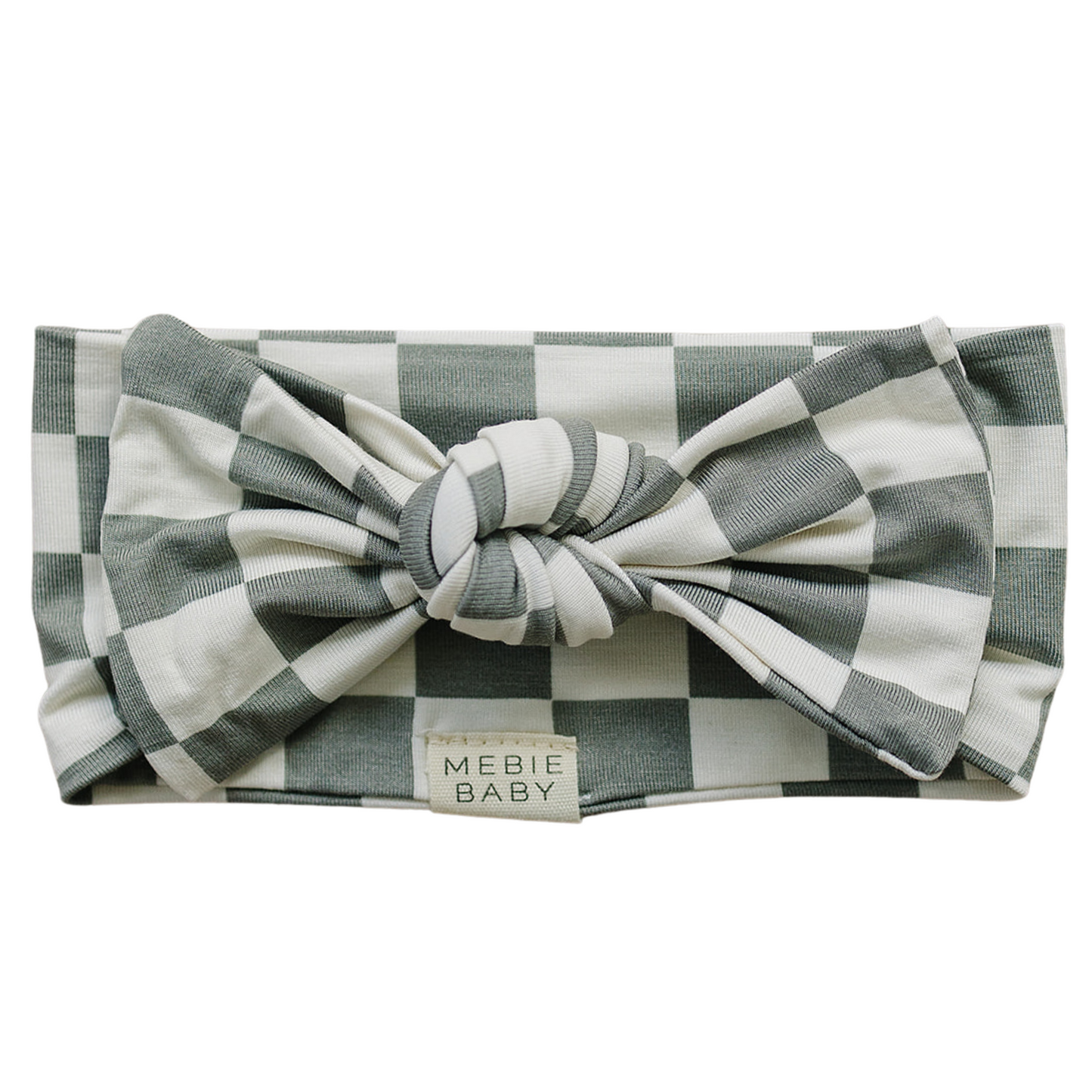 bamboo head wrap // light green checkered