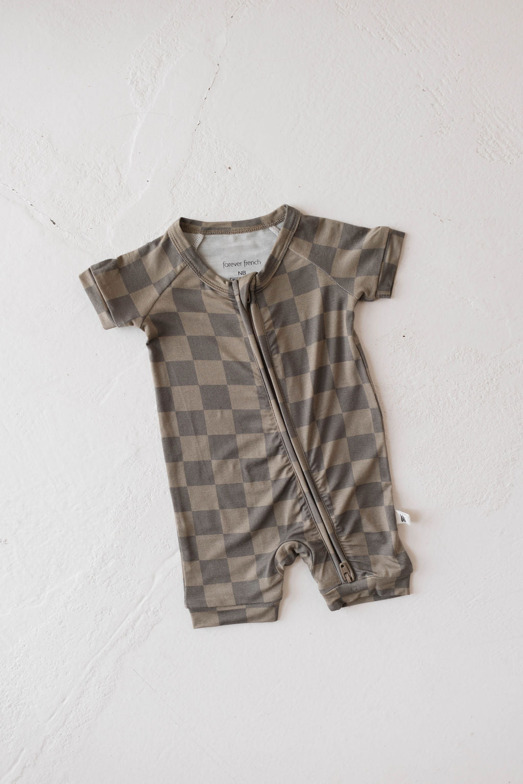 faded brown checkerboard bamboo pajamas // SHORTIE