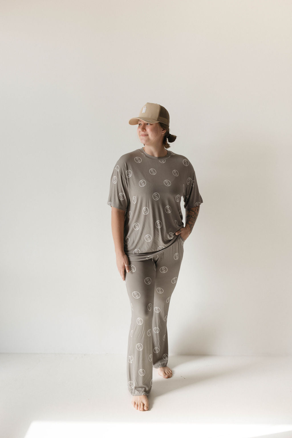short-sleeve women's bamboo pajamas // yin yang
