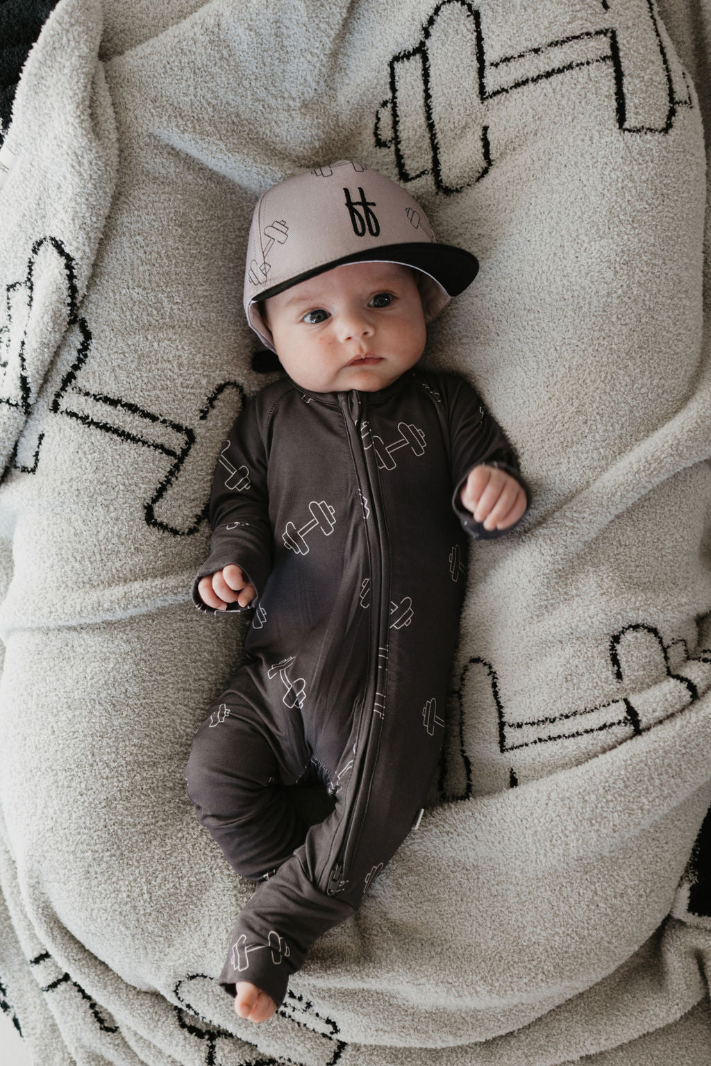 charcoal arm day bamboo pajamas // ZIPPY (comes in mama + daddy match)