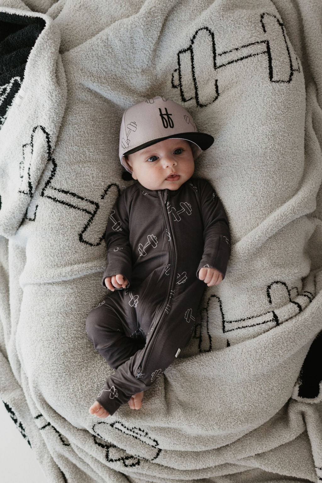 charcoal arm day bamboo pajamas // ZIPPY (comes in mama + daddy match)