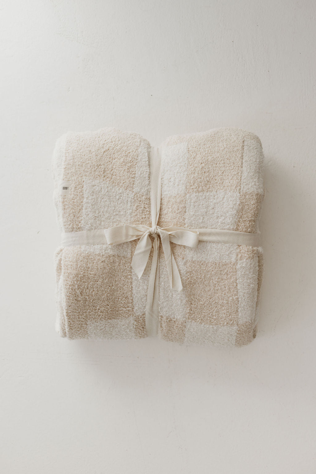 plush blanket // cream checkerboard