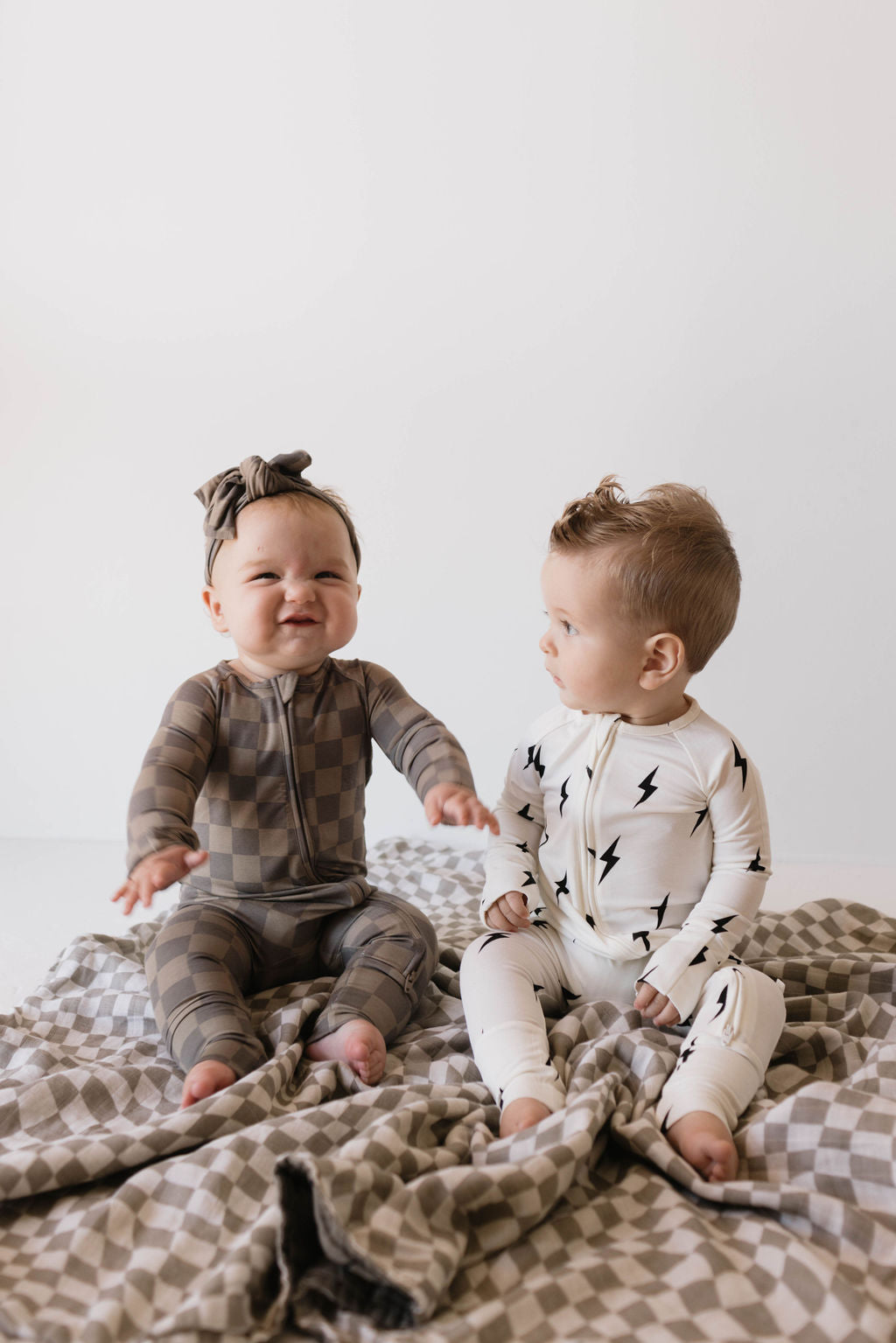 white/black lightning bolt bamboo pajamas // ZIPPY