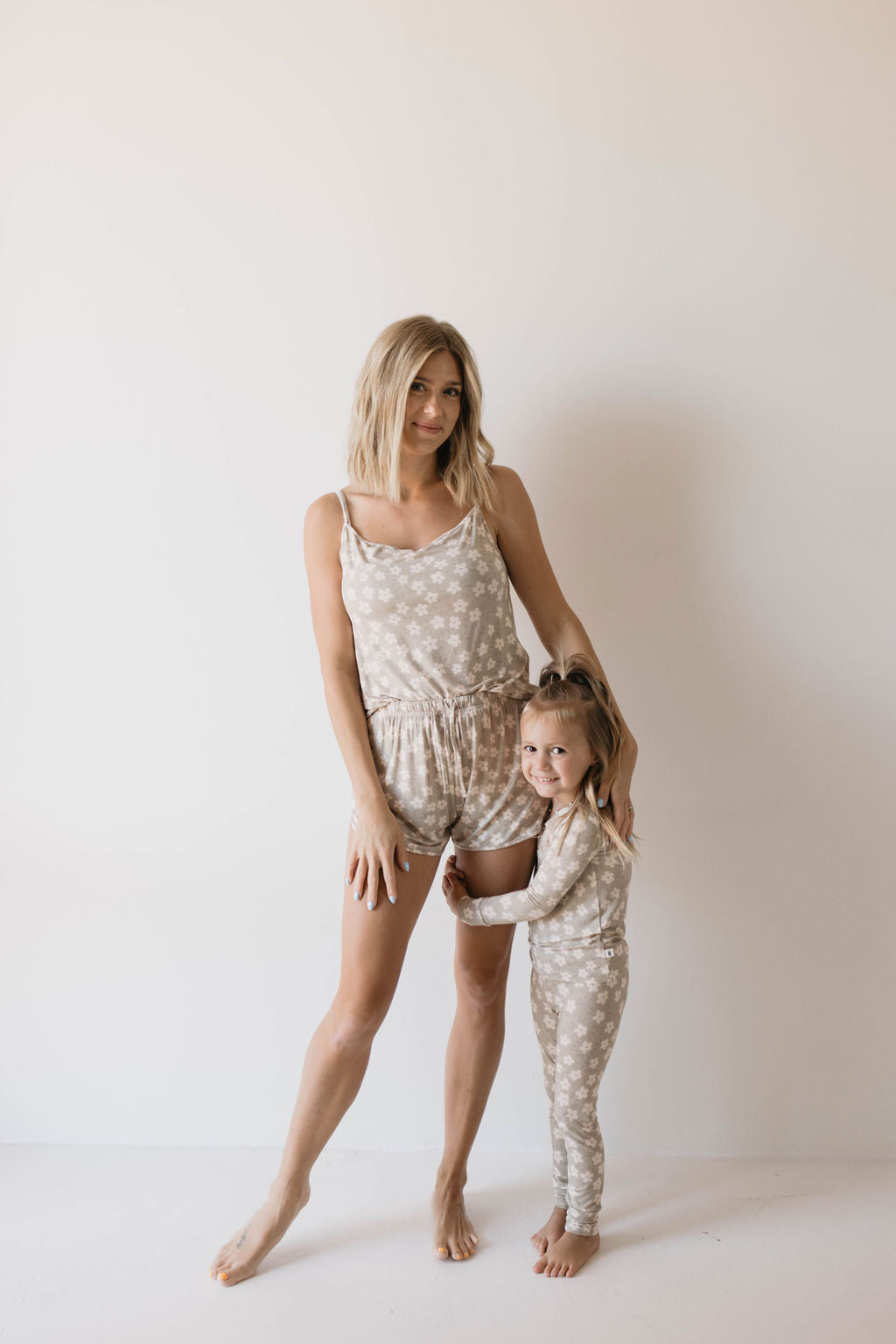 gray floral bamboo pajamas // LONG-SLEEVE TWO-PIECE SET (comes in extended sizing)