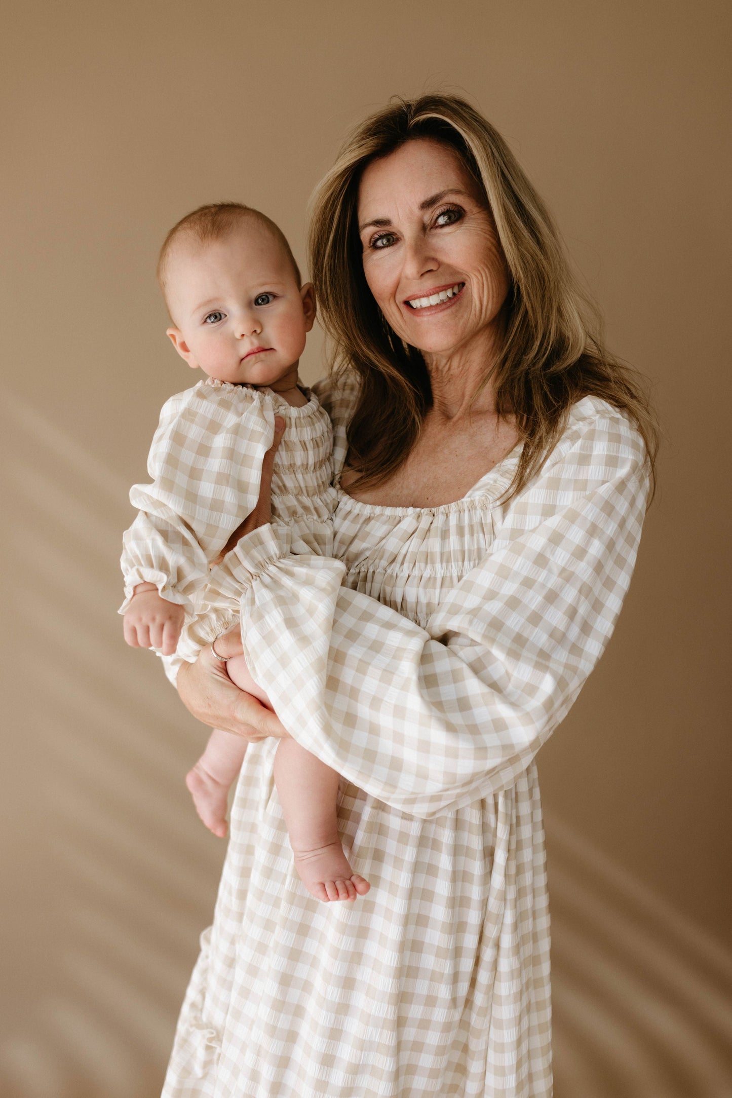 gingham ruffle romper