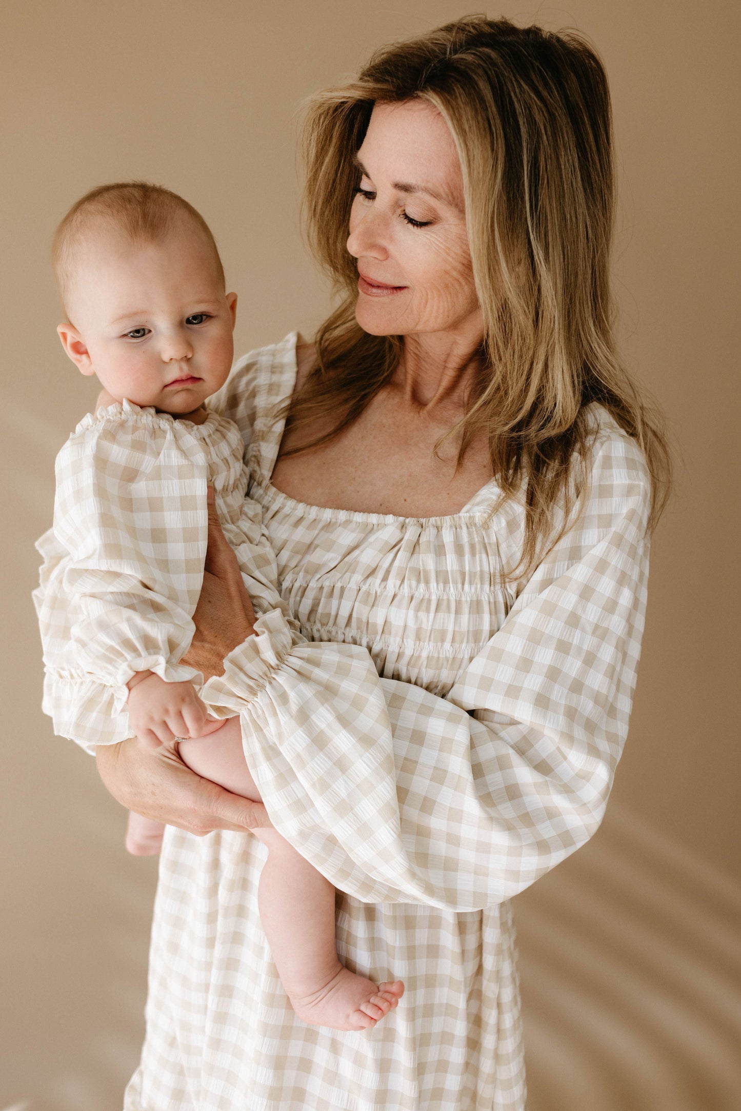 gingham ruffle romper