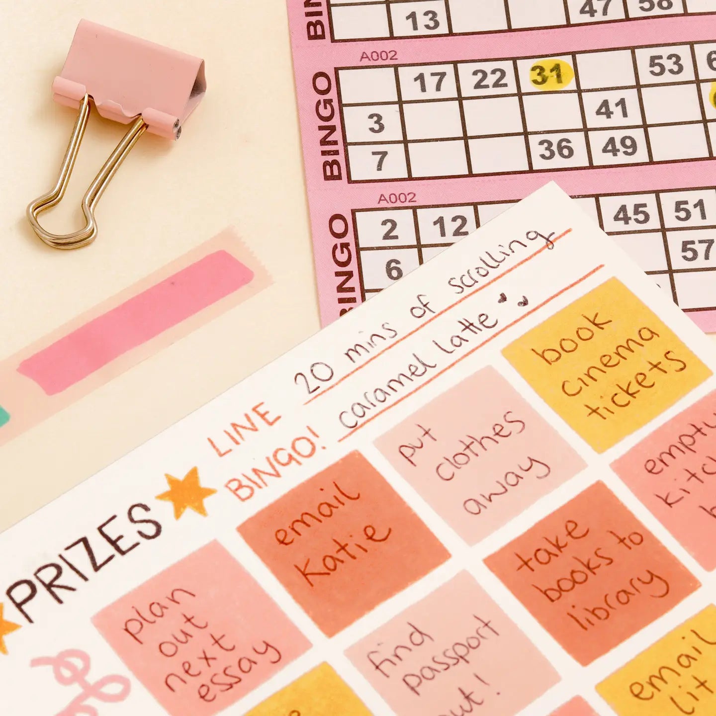 to-do list bingo square notepad