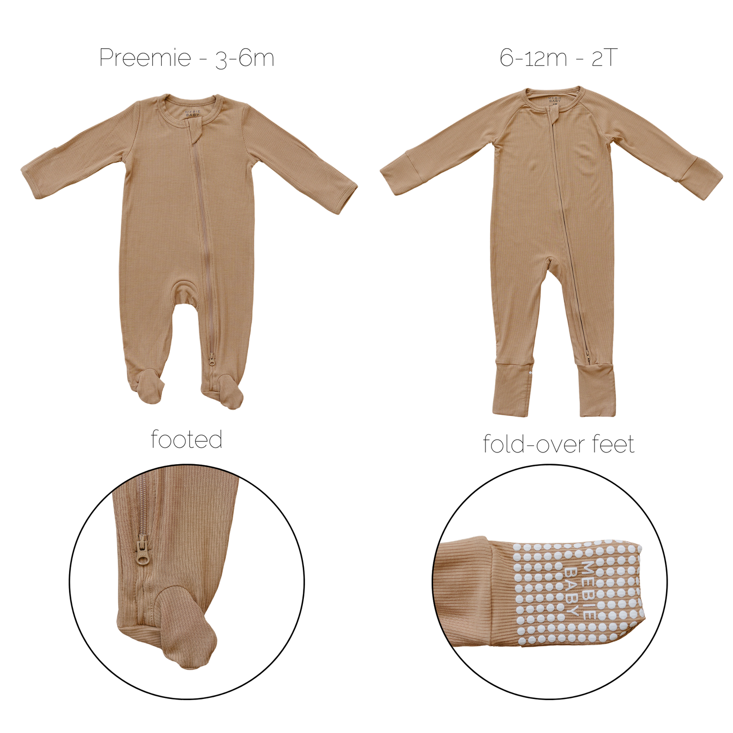 latte ribbed bamboo pajamas // ZIPPY